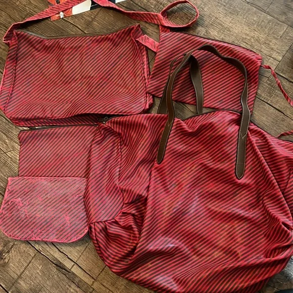 Gucci Authentic Original 70’s 6 Piece Boston Collection Tan and Red - Picture 8 of 17